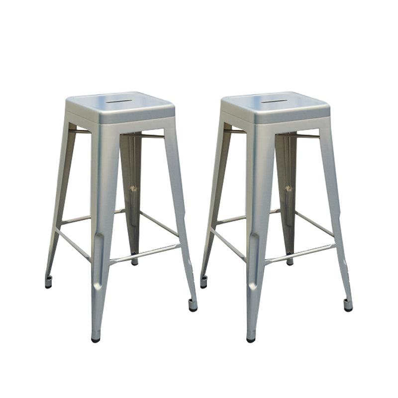Industrial Stackable Backrest Counter Stool Iron Bar Stool with Pedal for Cafe