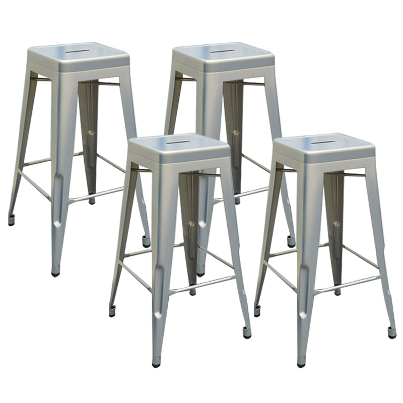 Industrial Stackable Backrest Counter Stool Iron Bar Stool with Pedal for Cafe