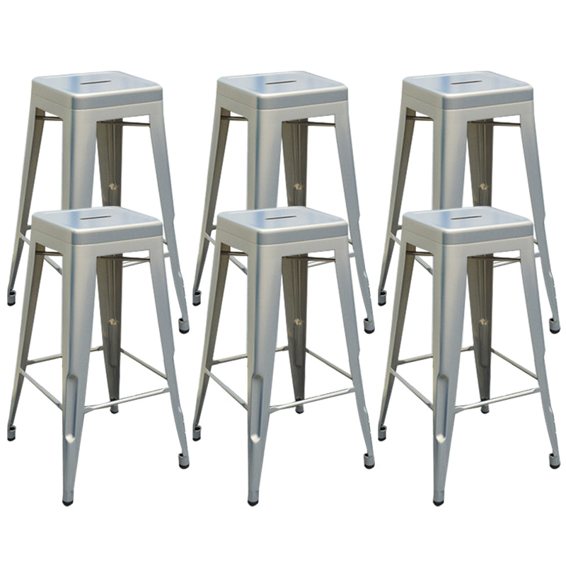 Industrial Stackable Backrest Counter Stool Iron Bar Stool with Pedal for Cafe