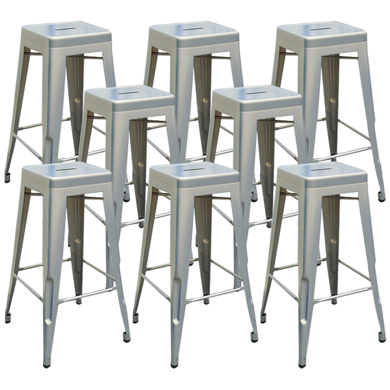 Industrial Stackable Backrest Counter Stool Iron Bar Stool with Pedal for Cafe