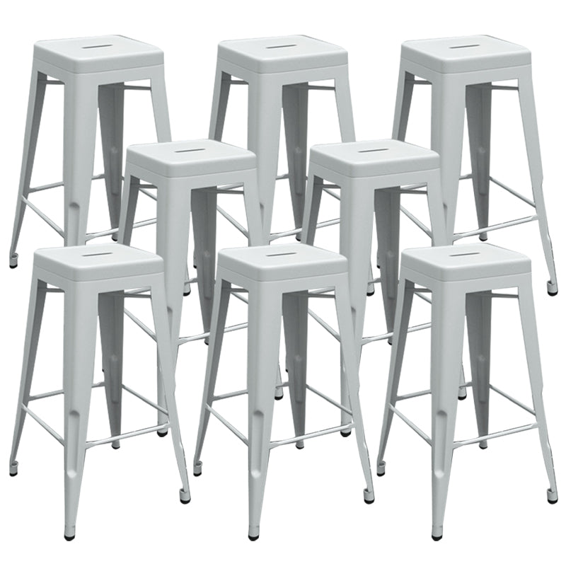 Industrial Stackable Backrest Counter Stool Iron Bar Stool with Pedal for Cafe