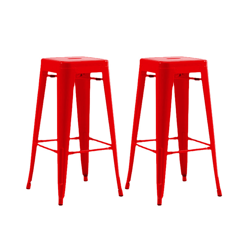 Industrial Stackable Backrest Counter Stool Iron Bar Stool with Pedal for Cafe