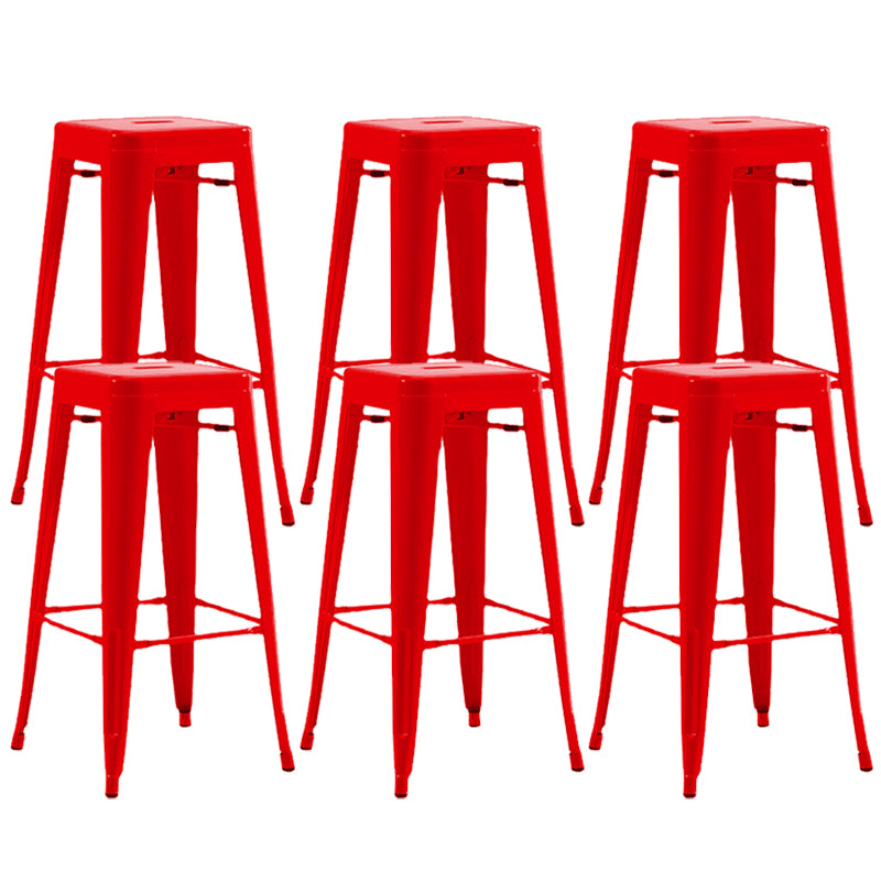 Industrial Stackable Backrest Counter Stool Iron Bar Stool with Pedal for Cafe