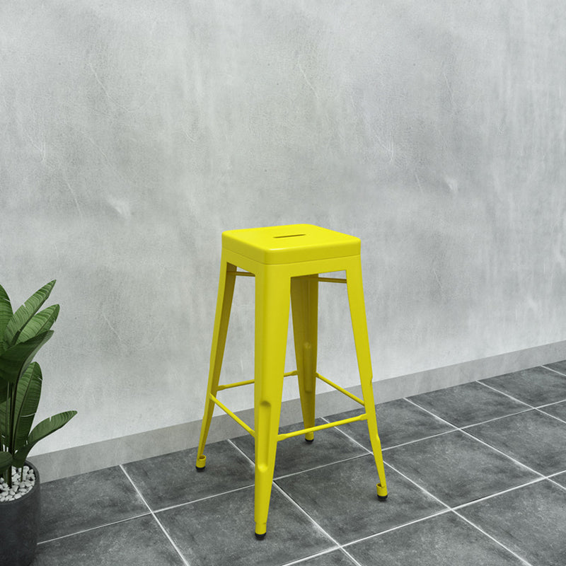 Industrial Stackable Backrest Counter Stool Iron Bar Stool with Pedal for Cafe