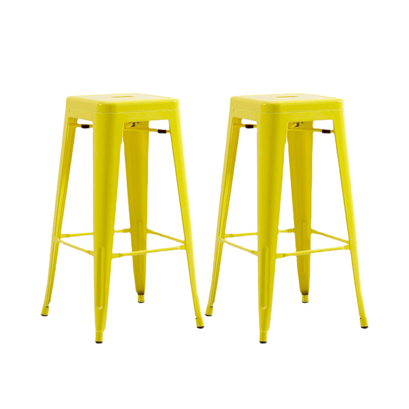 Industrial Stackable Backrest Counter Stool Iron Bar Stool with Pedal for Cafe