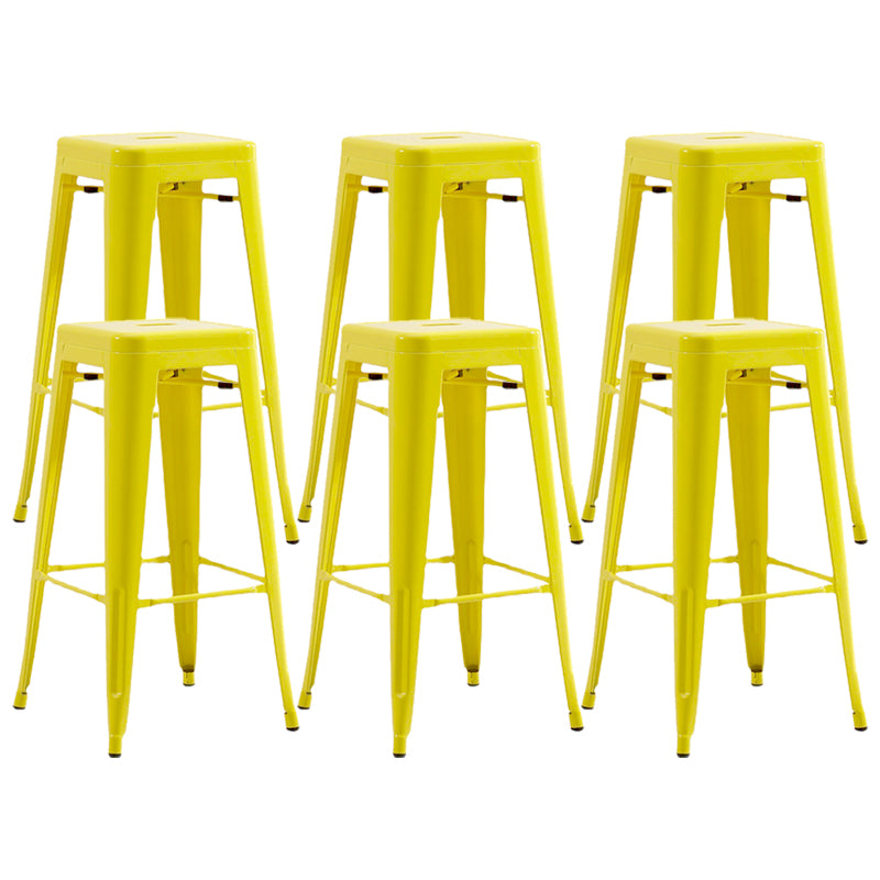 Industrial Stackable Backrest Counter Stool Iron Bar Stool with Pedal for Cafe