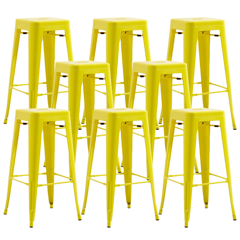 Industrial Stackable Backrest Counter Stool Iron Bar Stool with Pedal for Cafe