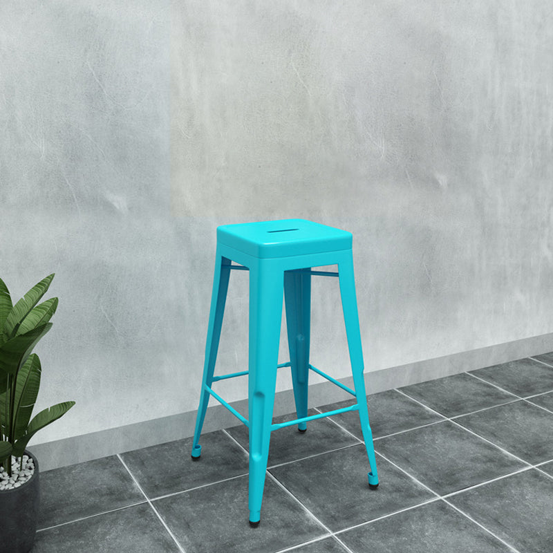 Industrial Stackable Backrest Counter Stool Iron Bar Stool with Pedal for Cafe