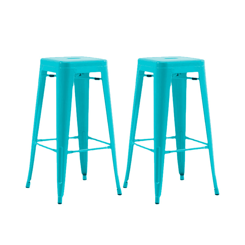 Industrial Stackable Backrest Counter Stool Iron Bar Stool with Pedal for Cafe