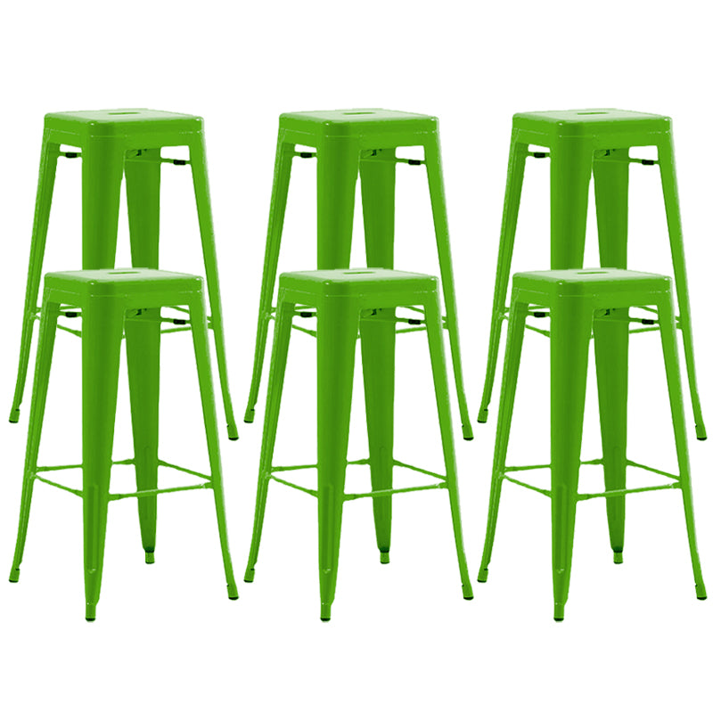 Industrial Stackable Backrest Counter Stool Iron Bar Stool with Pedal for Cafe