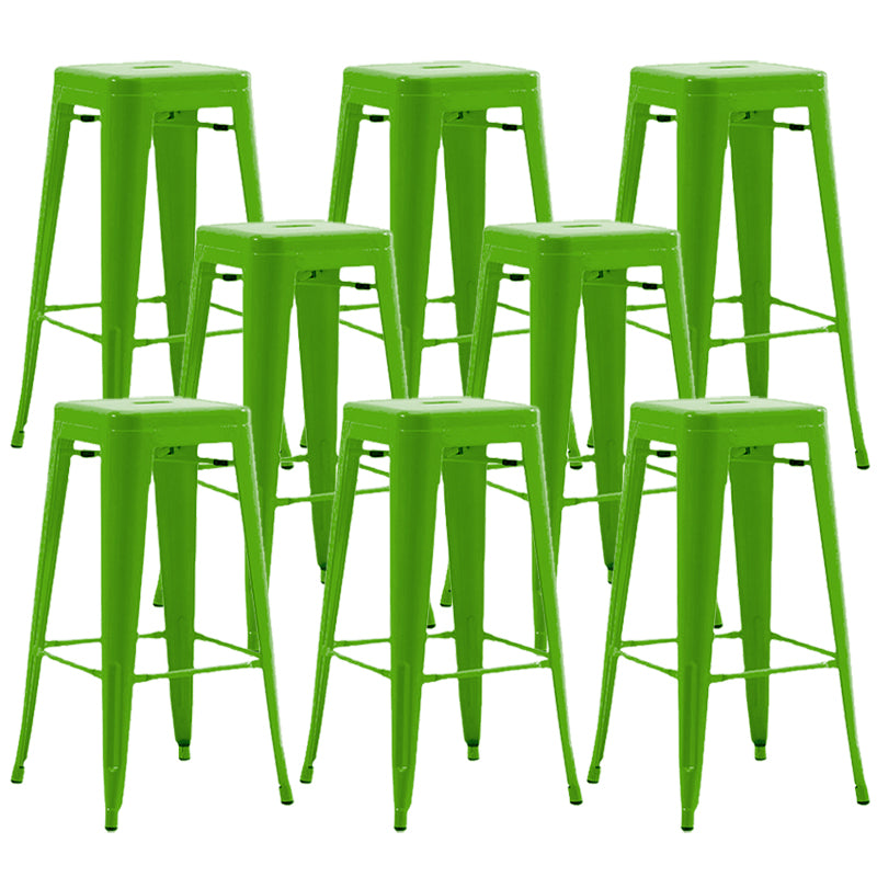 Industrial Stackable Backrest Counter Stool Iron Bar Stool with Pedal for Cafe