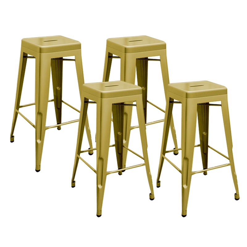 Industrial Stackable Backrest Counter Stool Iron Bar Stool with Pedal for Cafe