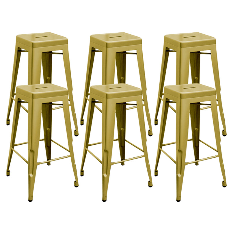 Industrial Stackable Backrest Counter Stool Iron Bar Stool with Pedal for Cafe