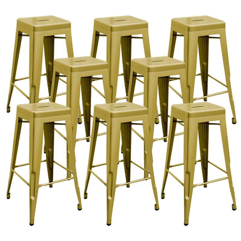 Industrial Stackable Backrest Counter Stool Iron Bar Stool with Pedal for Cafe