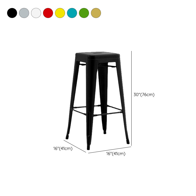 Industrial Stackable Backrest Counter Stool Iron Bar Stool with Pedal for Cafe