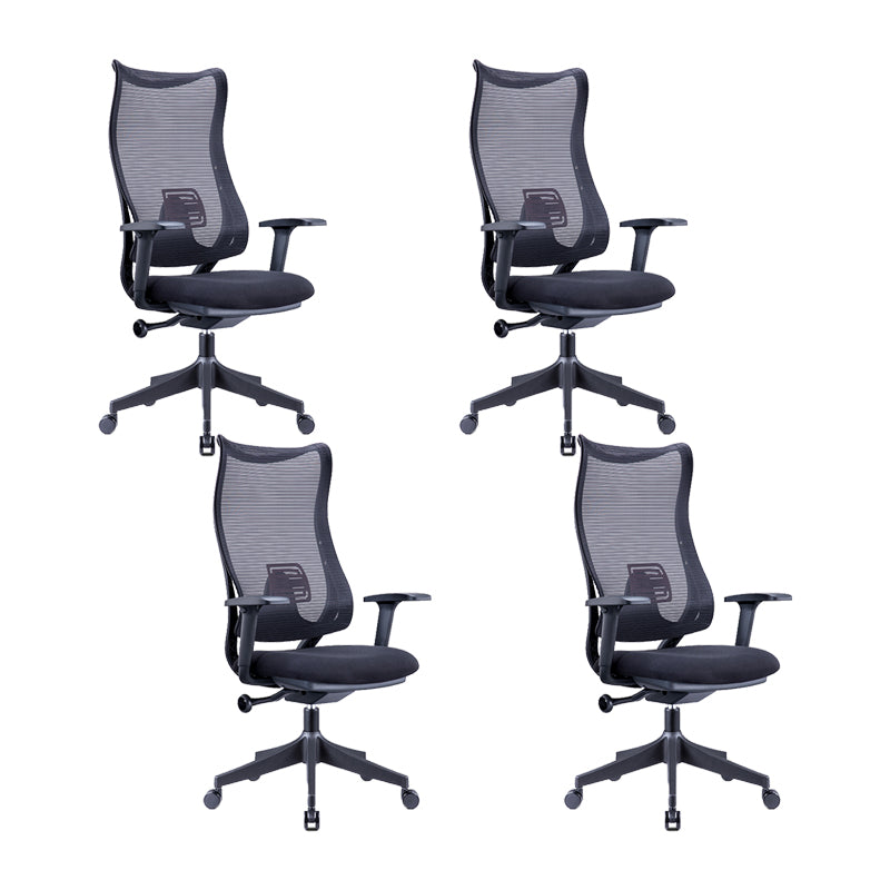 Contemporary Breathable AirGrid Swivel Chair Microfiber Conference High Back Chair