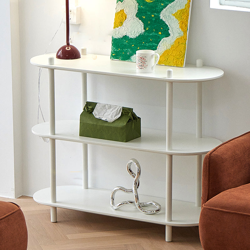 Modern White Solid Wooden Bookcase Open Shelf Bookshelf for Bedroom