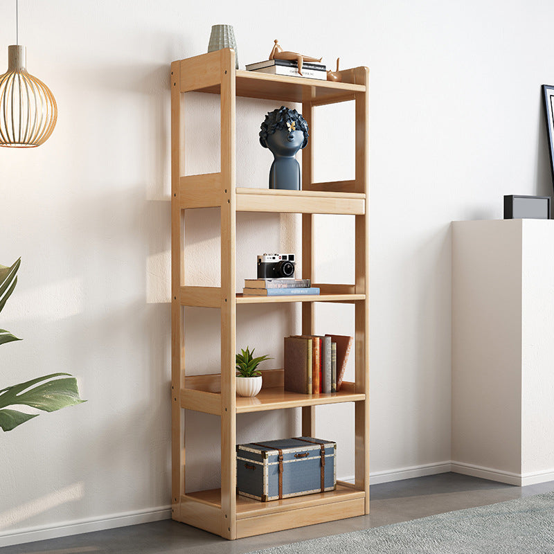 Contemporary Etagere VerticalBook Shelf Wood Open Bookshelf with Shelves