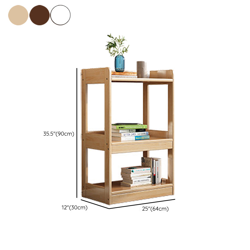 Contemporary Etagere VerticalBook Shelf Wood Open Bookshelf with Shelves