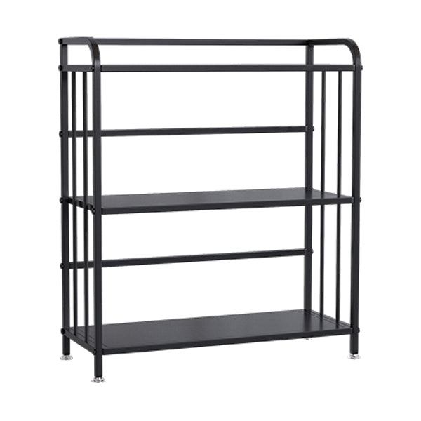 Contemporary Metal Bookshelf Black Etagere Shelf Bookcase for Study Room