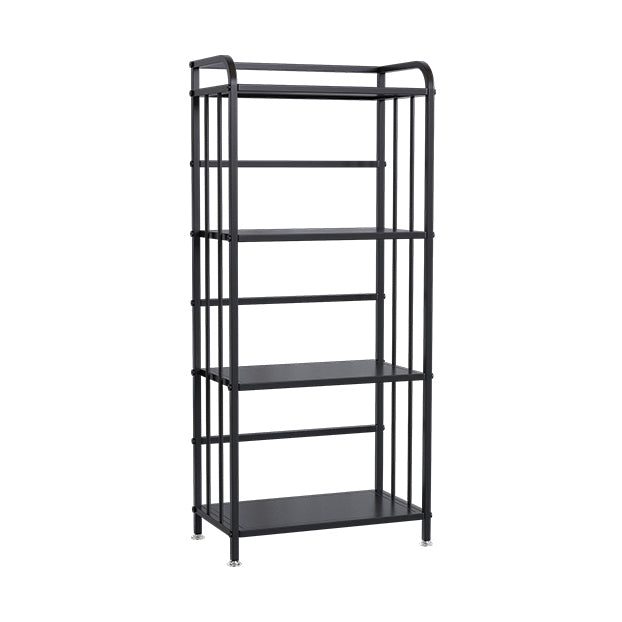 Contemporary Metal Bookshelf Black Etagere Shelf Bookcase for Study Room