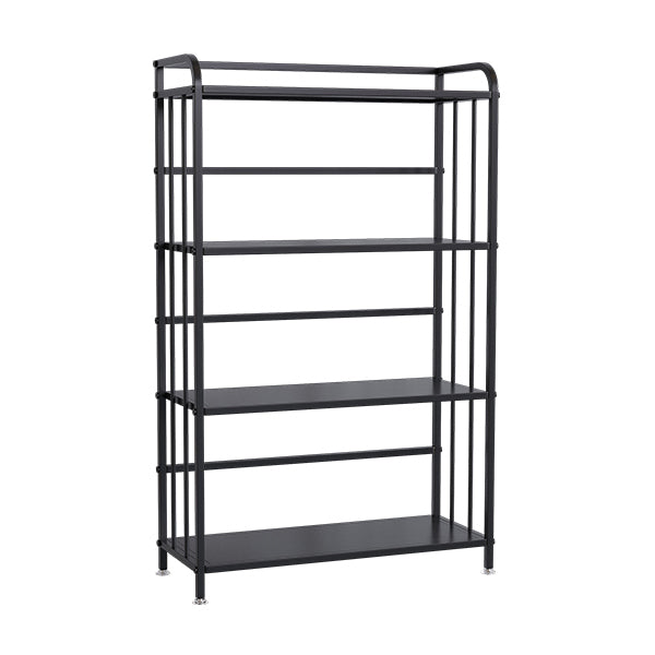 Contemporary Metal Bookshelf Black Etagere Shelf Bookcase for Study Room