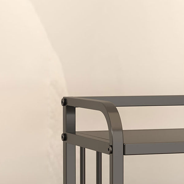 Contemporary Metal Bookshelf Black Etagere Shelf Bookcase for Study Room