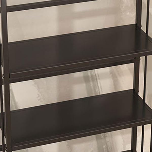 Contemporary Metal Bookshelf Black Etagere Shelf Bookcase for Study Room