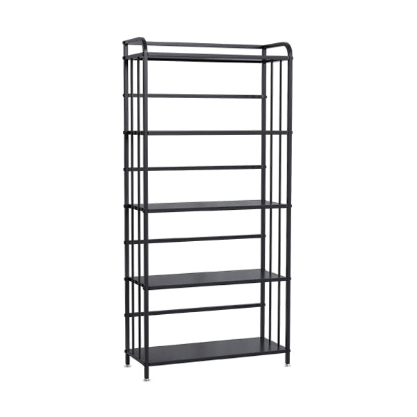 Contemporary Metal Bookshelf Black Etagere Shelf Bookcase for Study Room