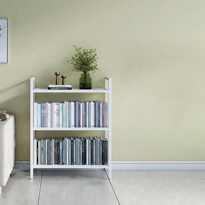 Modern White/Grey Metal Bookshelf Standard Vertical Open Shelf Bookcase