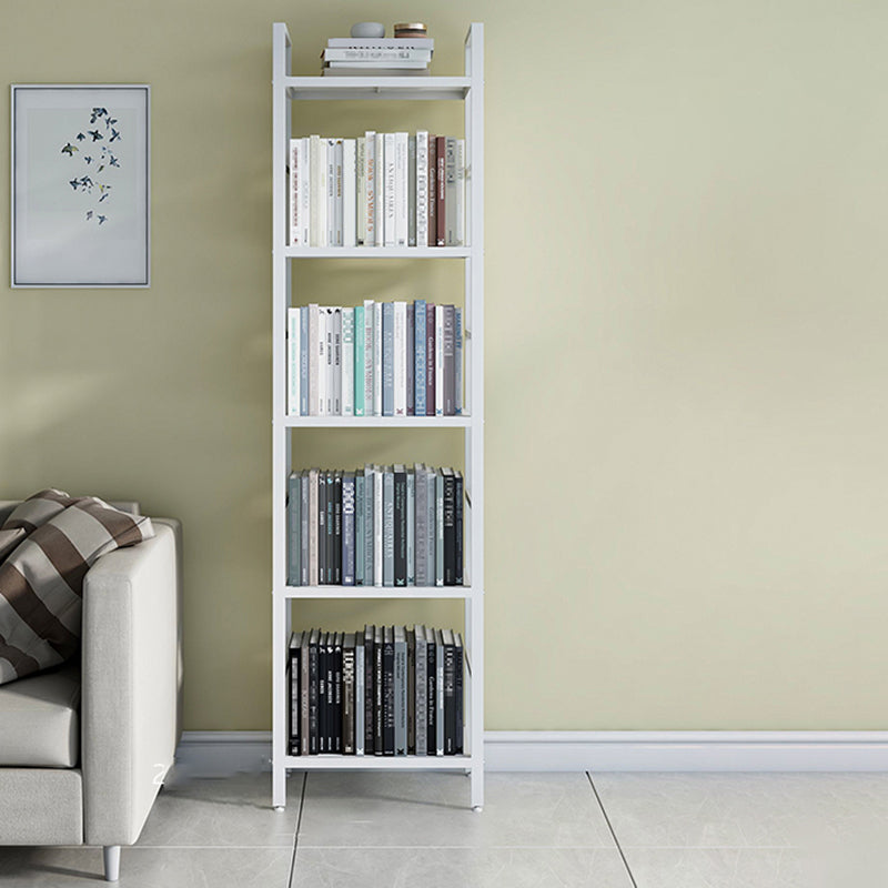 Modern White/Grey Metal Bookshelf Standard Vertical Open Shelf Bookcase