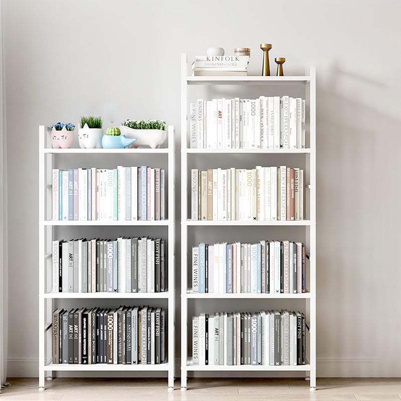 Modern White/Grey Metal Bookshelf Standard Vertical Open Shelf Bookcase