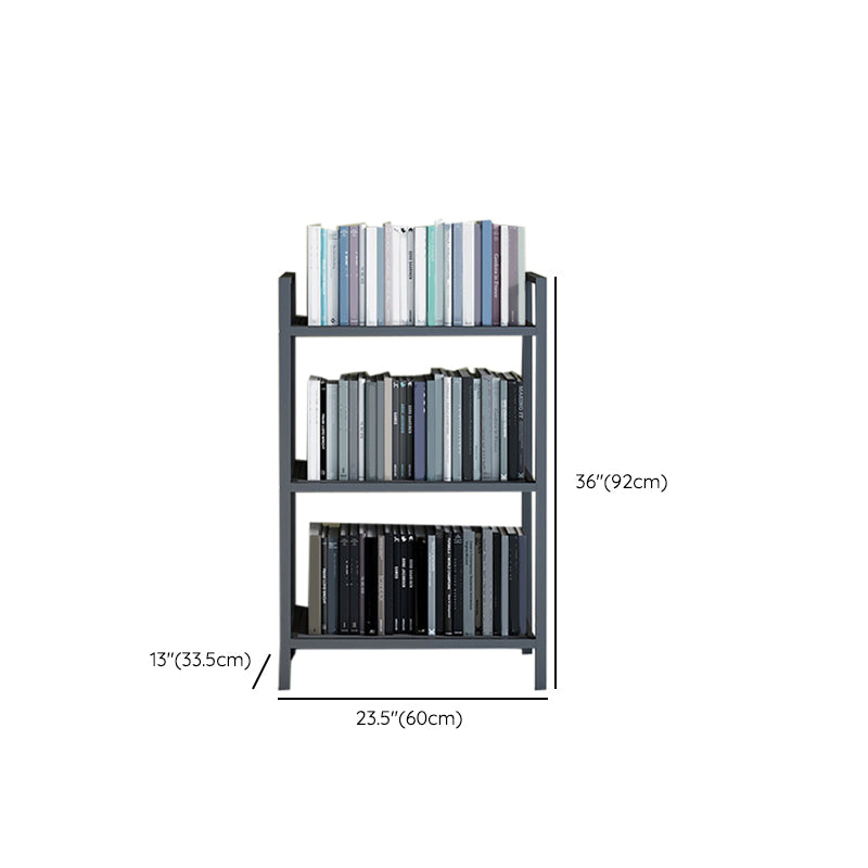 Modern White/Grey Metal Bookshelf Standard Vertical Open Shelf Bookcase