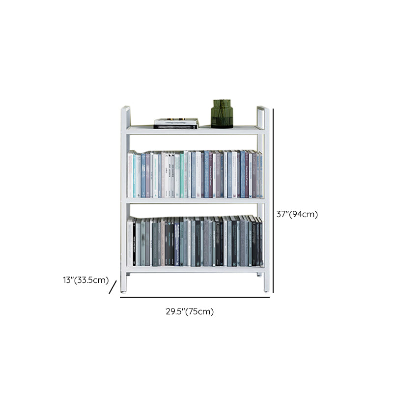 Modern White/Grey Metal Bookshelf Standard Vertical Open Shelf Bookcase
