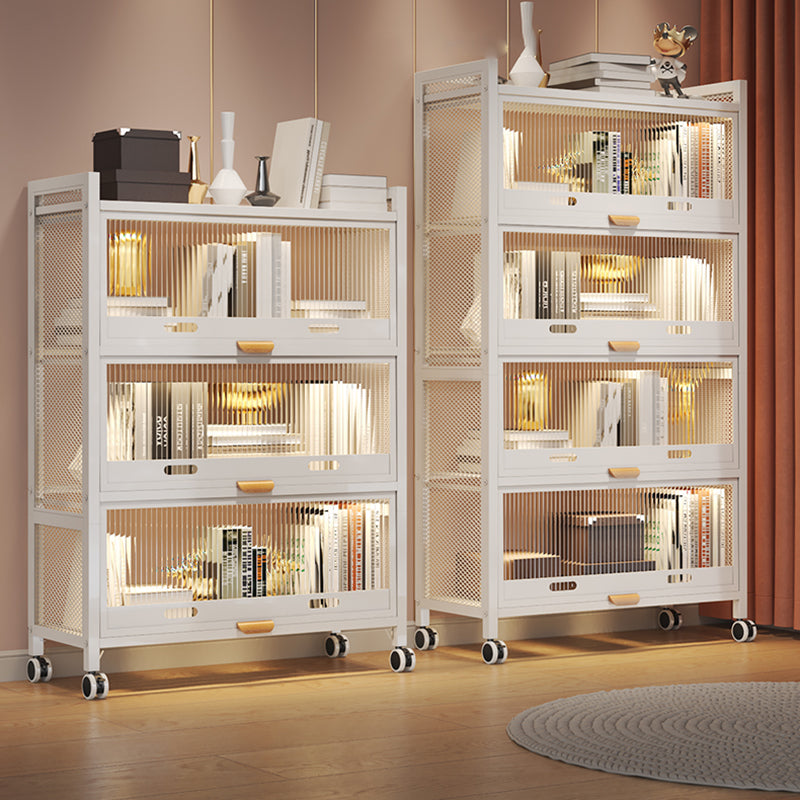 12.6" W Matte Finish Bookshelf for Living Room, Steel Standard Shelf Bookcase