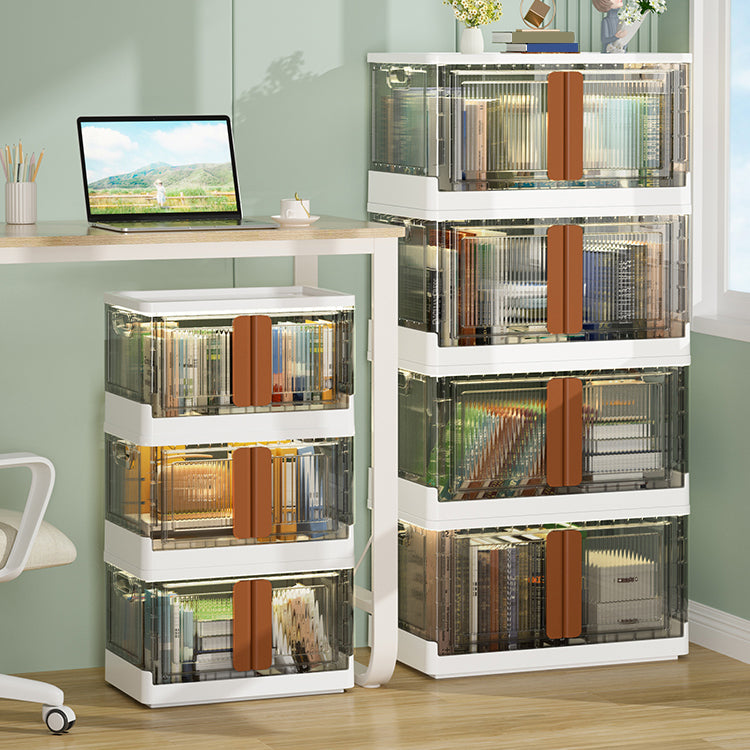 Contemporary Shelf Bookcase Folding Closed Back Plastic Bookcase