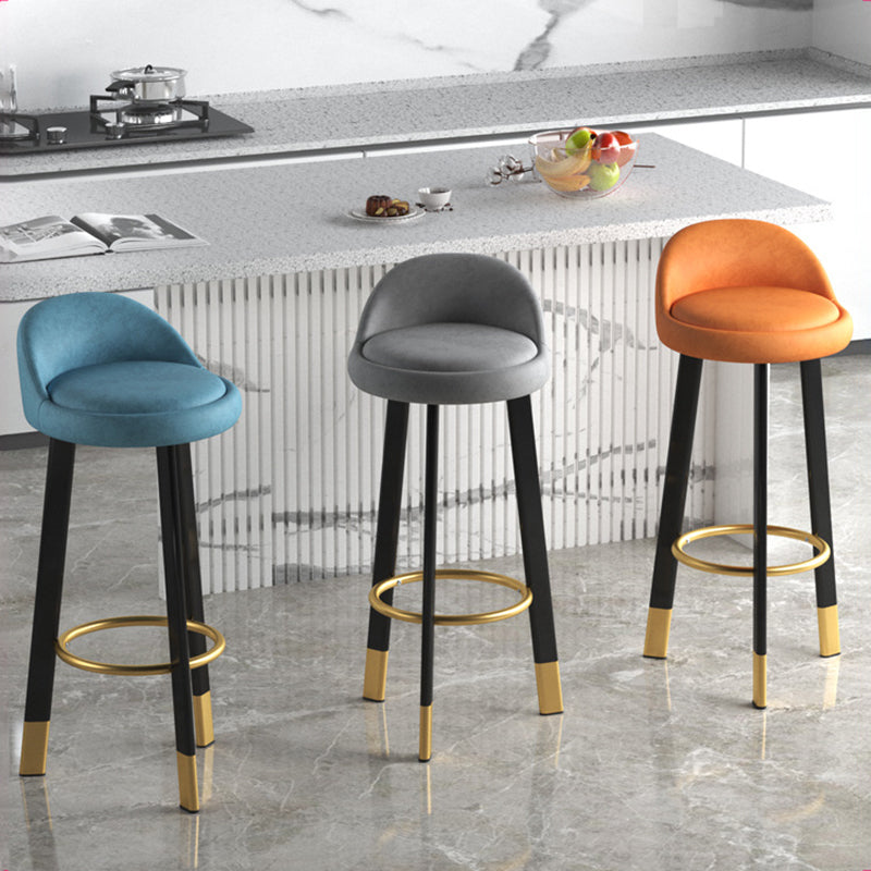Contemporary Leather Counter Height Stools Bucket Bar Stool for Indoor
