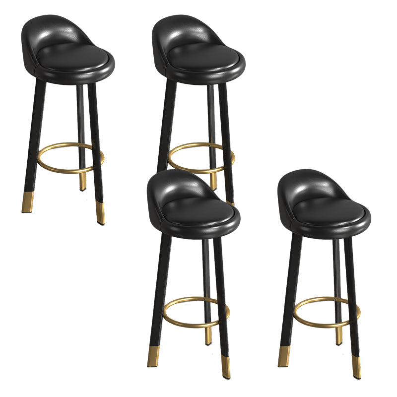 Contemporary Leather Counter Height Stools Bucket Bar Stool for Indoor