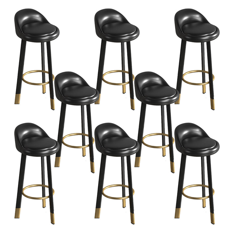 Contemporary Leather Counter Height Stools Bucket Bar Stool for Indoor