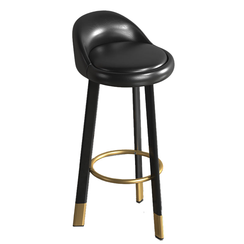 Contemporary Leather Counter Height Stools Bucket Bar Stool for Indoor