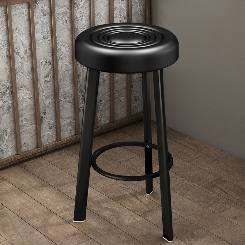 Contemporary Leather Counter Height Stools Bucket Bar Stool for Indoor