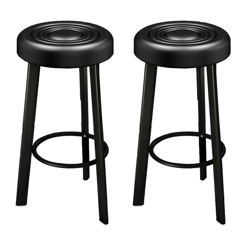 Contemporary Leather Counter Height Stools Bucket Bar Stool for Indoor