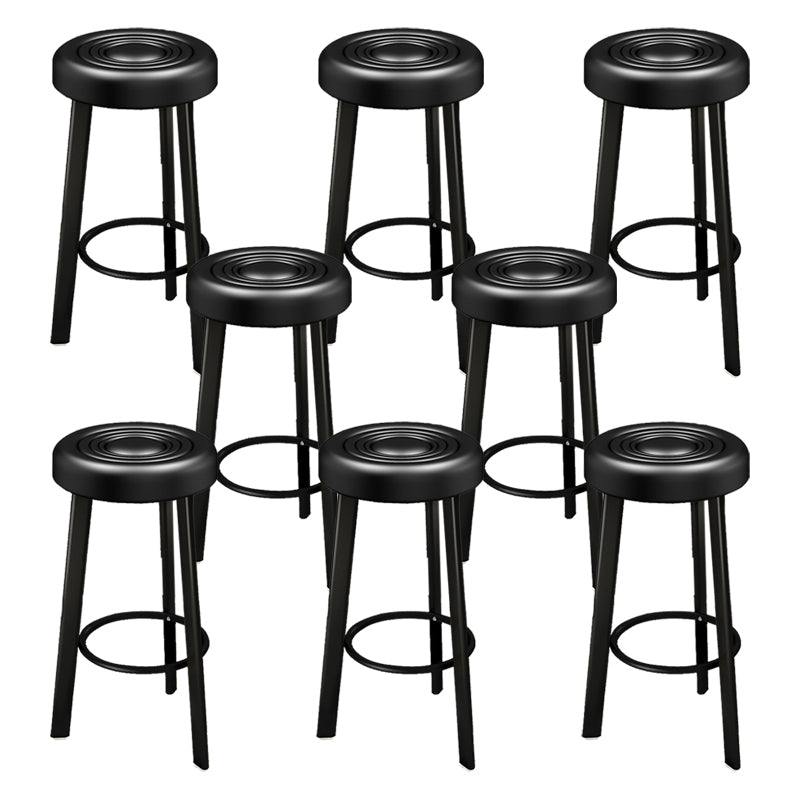 Contemporary Leather Counter Height Stools Bucket Bar Stool for Indoor