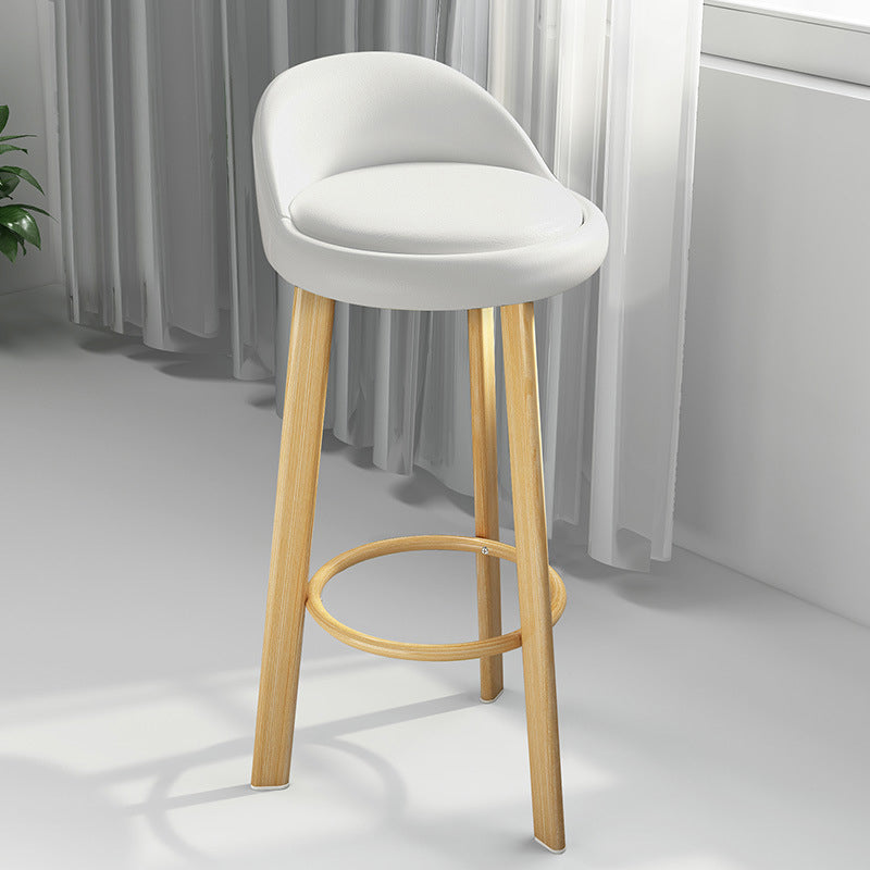 Contemporary Leather Counter Height Stools Bucket Bar Stool for Indoor