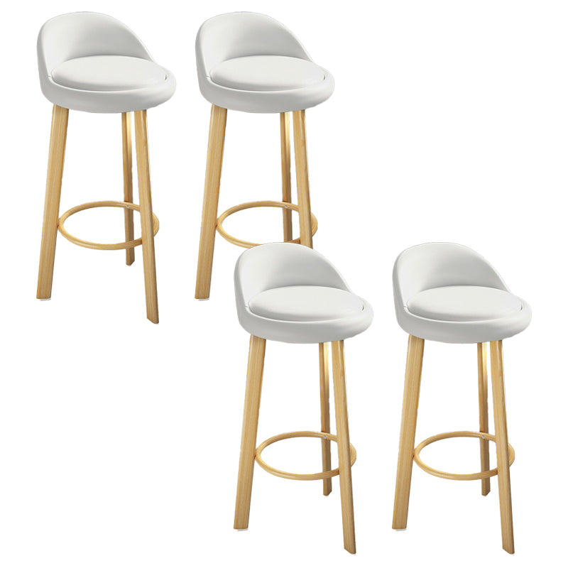 Contemporary Leather Counter Height Stools Bucket Bar Stool for Indoor