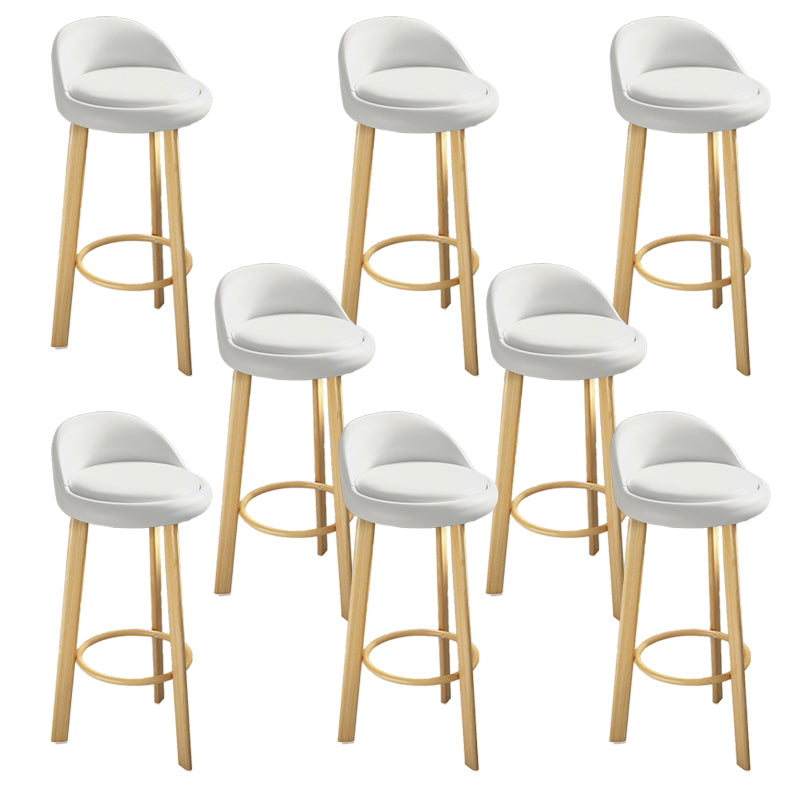 Contemporary Leather Counter Height Stools Bucket Bar Stool for Indoor