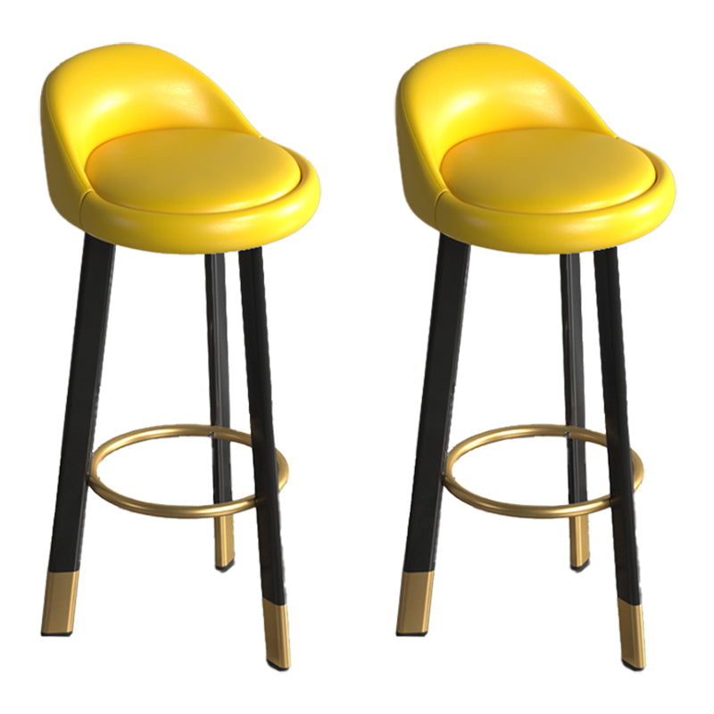 Contemporary Leather Counter Height Stools Bucket Bar Stool for Indoor