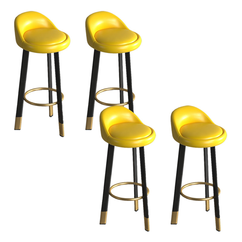 Contemporary Leather Counter Height Stools Bucket Bar Stool for Indoor