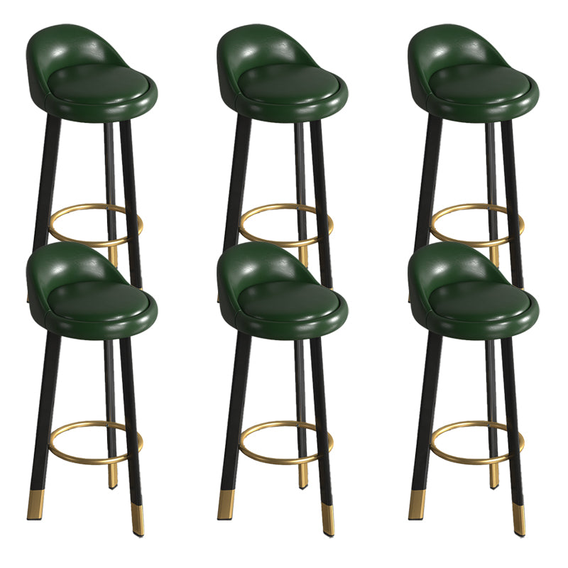 Contemporary Leather Counter Height Stools Bucket Bar Stool for Indoor