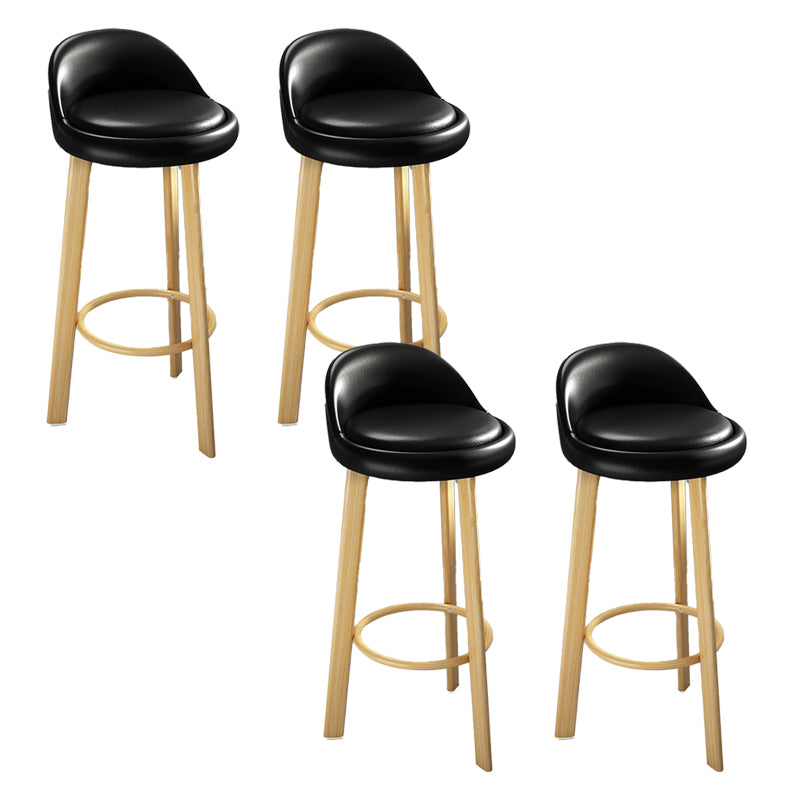 Contemporary Leather Counter Height Stools Bucket Bar Stool for Indoor